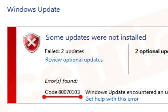 Windows UpdateF(xin)e`a80070103Q